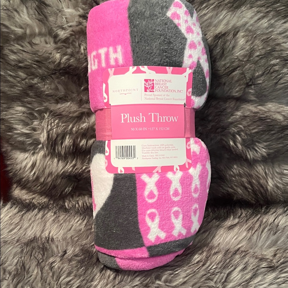 FREE PLUSH THROW SUPPORTING BREAST CANCER